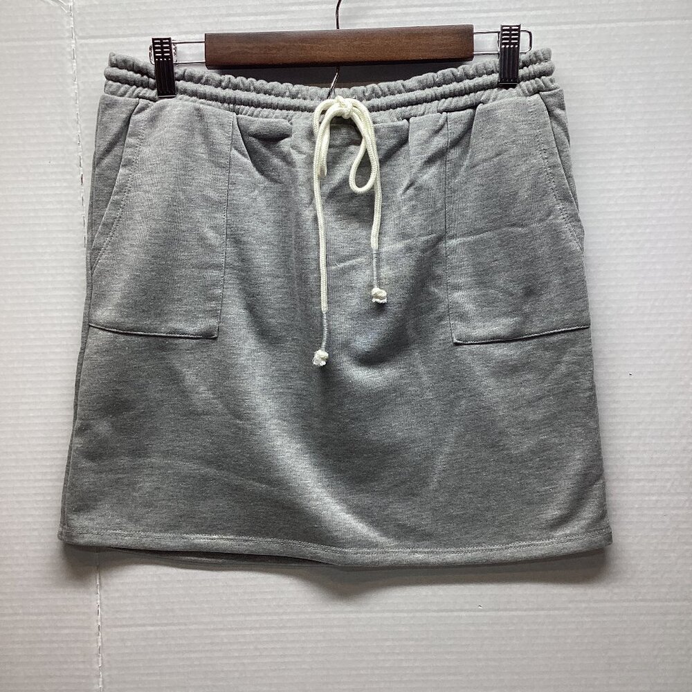 SMALL MINI SKIRT Heather Gray W/ Pockets & Drawstring NWT LAST ONE!
